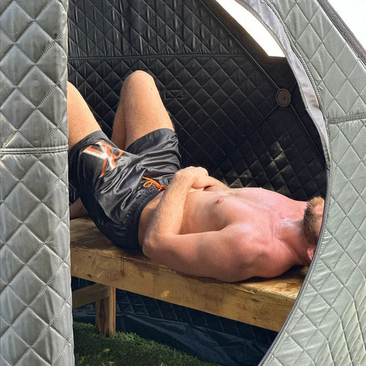 Soulfire portable woodfired sauna in backyard for relaxation